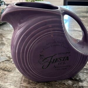 Fiesta 60th Anniversary Lilac Pitcher with 8 juice tumblers